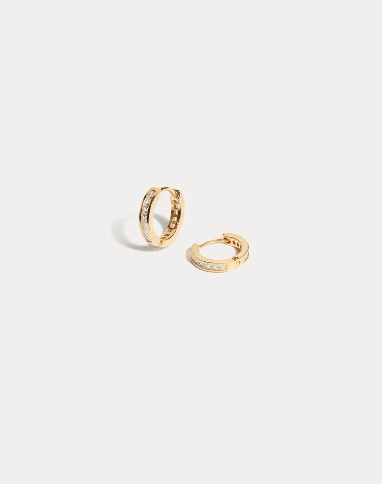 Ruby Gold Hoop Earrings
